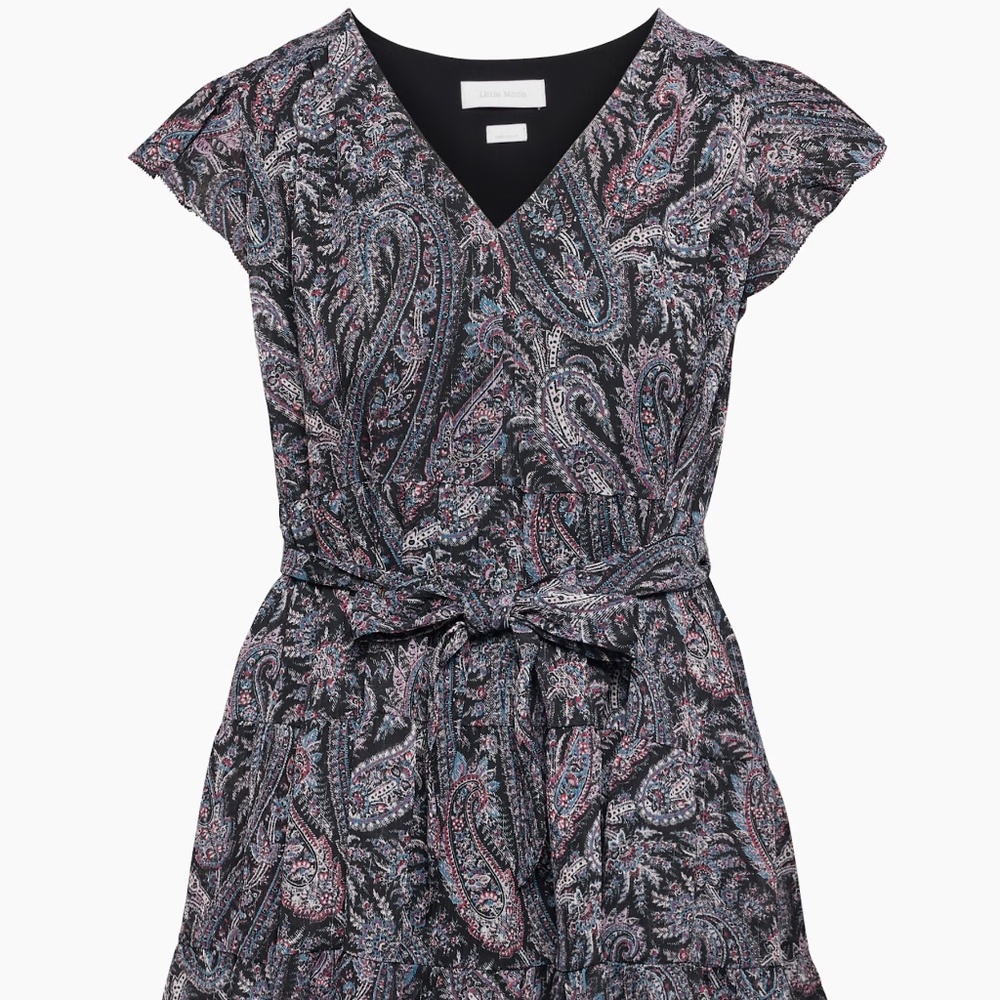 NWOT Aritzia Little Moon Sol Dress, black / light birch, 2XS